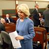 Elaine Wynn, ex-wife of Steve Wynn, leaves a hearing Wednesday, March 28, 2018, in Las Vegas. Elaine Wynn has accused her ex-husband and others of getting her off the company's board of directors in 2015 because of her inquiries into company activities. She has claimed that she was not re-nominated to be a board member that year as a result of retaliation. Elaine Wynn, ex-wife of Steve Wynn, leaves a hearing Wednesday, March 28, 2018, in Las Vegas. Elaine Wynn has accused her ex-husband and others of getting her off the company's board of directors in 2015 because of her inquiries into company activities. She has claimed that she was not re-nominated to be a board member that year as a result of retaliation.