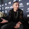 Photo: UFC featherweight champion Max Holloway gestures w Photo: UFC featherweight champion Max Holloway gestures w