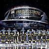 Photo: Vegas Golden Knights players are joined by first r Photo: Vegas Golden Knights players are joined by first r