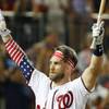Photo: Washington Nationals Bryce Harper signals to the c Photo: Washington Nationals Bryce Harper signals to the c