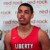 Liberty High player and Super Seven Award recipient Julian Strawther is interviewed during the Las Vegas Sun High School Basketball Media Day at Red Rock Casino, Tuesday, Oct. 30, 2018. Liberty High player and Super Seven Award recipient Julian Strawther is interviewed during the Las Vegas Sun High School Basketball Media Day at Red Rock Casino, Tuesday, Oct. 30, 2018.