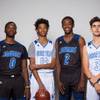 Players of the Desert Pines High basketball team, from left, AJ Pullins, Milos Uzan, Deshawn Wiley and Cimarron Conriguez take a portrait during the Las Vegas Sun's Media Day at Red Rock Resort and Casino on Oct. 30, 2018. Players of the Desert Pines High basketball team, from left, AJ Pullins, Milos Uzan, Deshawn Wiley and Cimarron Conriguez take a portrait during the Las Vegas Sun's Media Day at Red Rock Resort and Casino on Oct. 30, 2018.