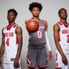 Players of the Arbor View High basketball team, from left, Tyre Williams, Donavan Yap and Favour Chukwukelu take a portrait during the Las Vegas Sun's Media Day at Red Rock Resort and Casino on Oct. 30, 2018. Players of the Arbor View High basketball team, from left, Tyre Williams, Donavan Yap and Favour Chukwukelu take a portrait during the Las Vegas Sun's Media Day at Red Rock Resort and Casino on Oct. 30, 2018.