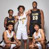 Players of the Clark High basketball team, top row, Joel Burney, Frankie Collins and Antwon Jackson. Front row Jalen Hill and Ian Alexander, during the Las Vegas Sun's Media Day at Red Rock Resort and Casino on Oct. 30, 2018. Players of the Clark High basketball team, top row, Joel Burney, Frankie Collins and Antwon Jackson. Front row Jalen Hill and Ian Alexander, during the Las Vegas Sun's Media Day at Red Rock Resort and Casino on Oct. 30, 2018.