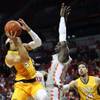 UNLV Rebels forward Cheikh Mbacke Diong (34) defends against Valparaiso Crusader Markus Golder during a game at the Thomas & Mack Center Wednesday, Nov. 28, 2018. UNLV Rebels forward Cheikh Mbacke Diong (34) defends against Valparaiso Crusader Markus Golder during a game at the Thomas & Mack Center Wednesday, Nov. 28, 2018.