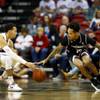 UNLV Rebels guard Noah Robotham (5) and Cincinnati Bearcats guard Cane Broome (15) fight for a loose ball during a game at the Thomas & Mack Center Saturday Nov. 1, 2018. The Bearcats beat the Rebels 61-65. UNLV Rebels guard Noah Robotham (5) and Cincinnati Bearcats guard Cane Broome (15) fight for a loose ball during a game at the Thomas & Mack Center Saturday Nov. 1, 2018. The Bearcats beat the Rebels 61-65.