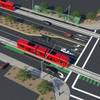 Photo: A rendering of a proposed light rail system along Photo: A rendering of a proposed light rail system along
