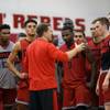 Rebel players huddle around head coach T.J. Otzelberger at Mendenhall Center at the UNLV campus, Tuesday, Sept. 24, 2019. Rebel players huddle around head coach T.J. Otzelberger at Mendenhall Center at the UNLV campus, Tuesday, Sept. 24, 2019.