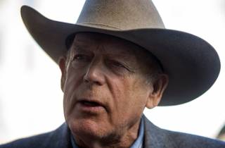 Cliven Bundy answers a few more questions following a press conference in front of Metro Police Headquarters on Wednesday, Jan. 10, 2018.